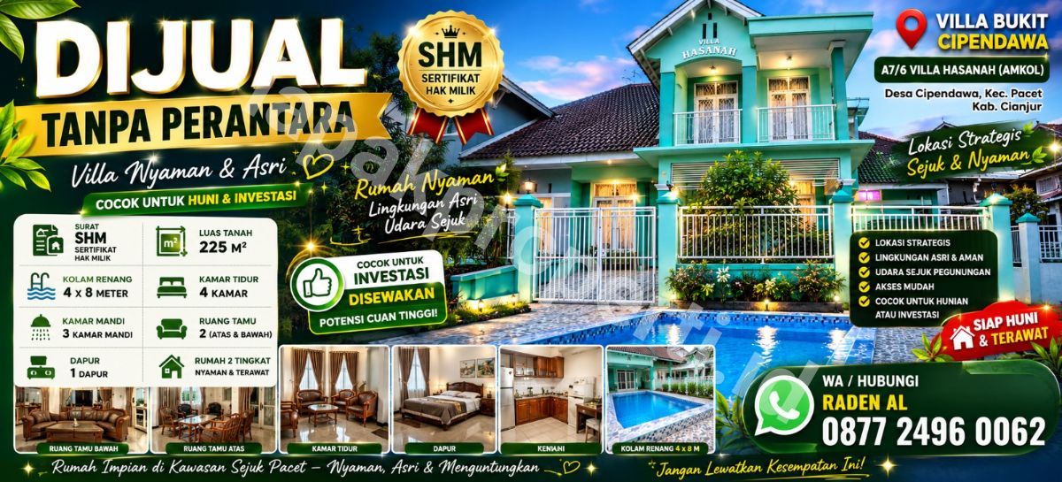 Jual Villa Bukit Cipendawa Cipanas Cianjur
